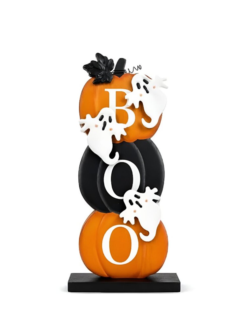 Halloween Decorations Indoor BOO Ghost Pumpkin Wooden Block Trick of Treat Sign